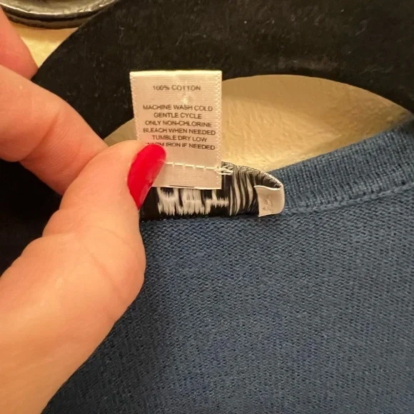 LOFT Dark Blue Ruffle Trim Cardigan - Picture 3 of 5